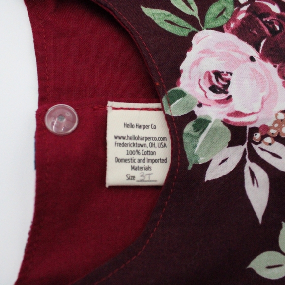 Fall-Ready Cotton Dress – 3T Bold Floral with Luxe Details - Picture 9 of 10